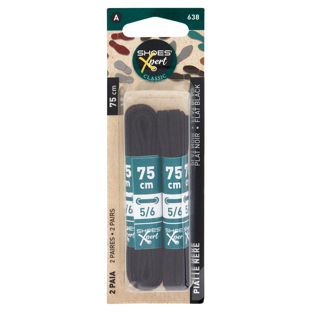 Shoes'Xpert Classic Piatte Nere 75cm 5/6 2 Paia